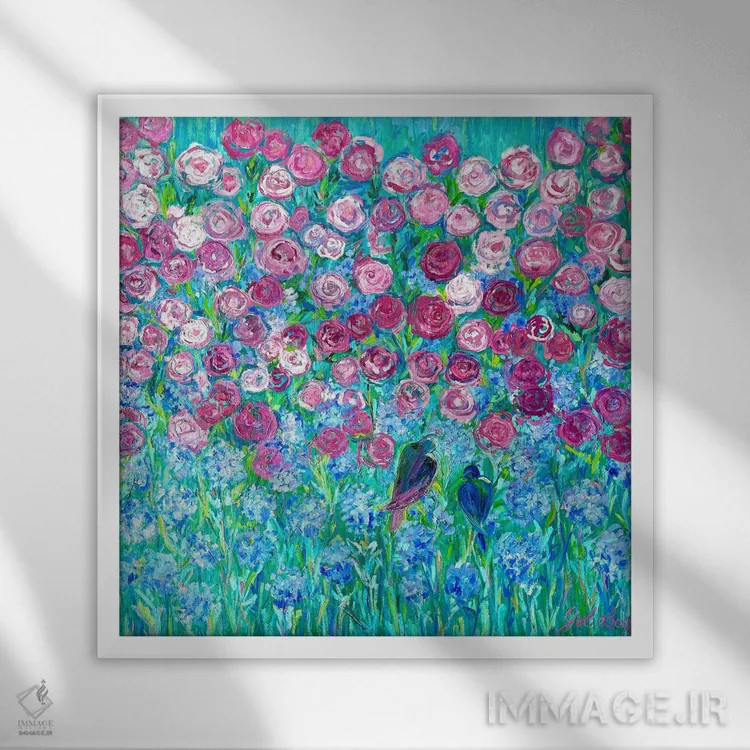 تابلو نجواهای صبحگاهی اثر جولیا بورگ - نمای قابدار سفید