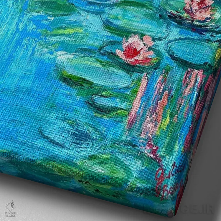 تابلو برکهٔ تابستانی اثر جولیا بورگ - نمای نزدیک بافت بوم