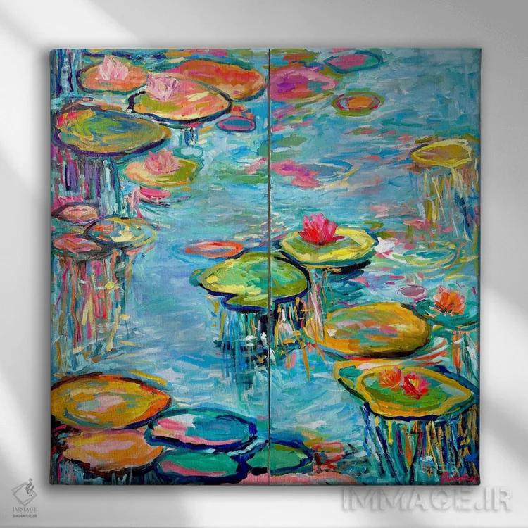 تابلو انعکاسهای رقصان اثر جولیا بورگ - نمای روبهرو روی دیوار