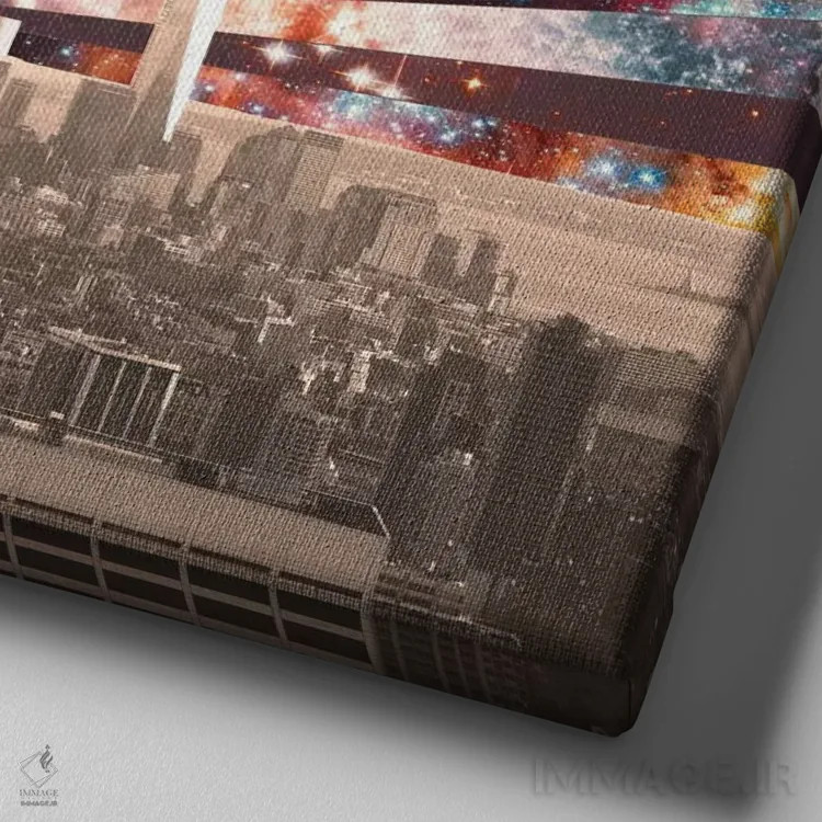 تابلو ابرستارهٔ نیویورک اثر بیانکا گرین - نمای نزدیک بافت بوم