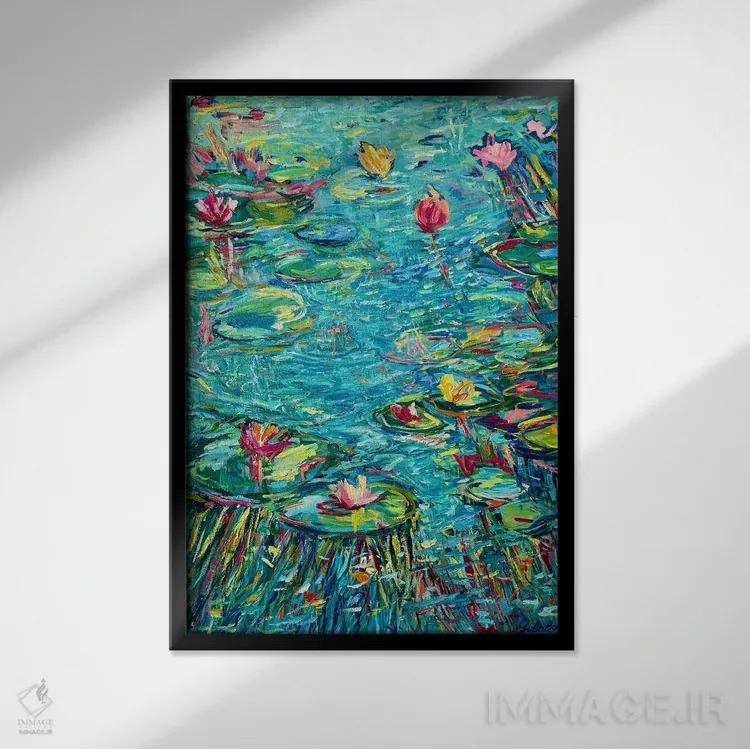 تابلو انعکاسهای رقصان اثر جولیا بورگ - نمای قابدار مشکی