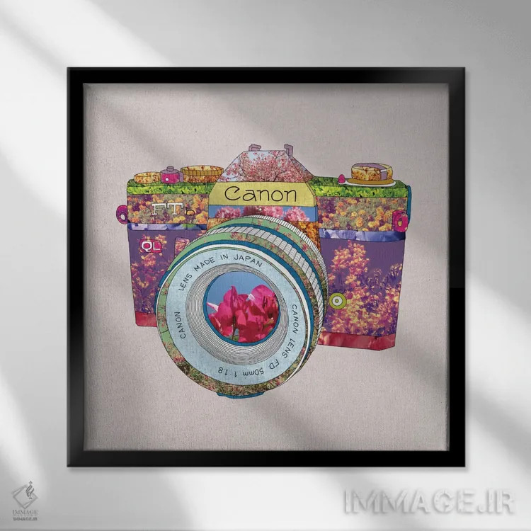 تابلو قانون گلها (ترکیب هنری) اثر بیانکا گرین - نمای قابدار مشکی