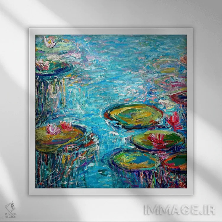 تابلو انعکاسهای رقصان اثر جولیا بورگ - نمای قابدار سفید