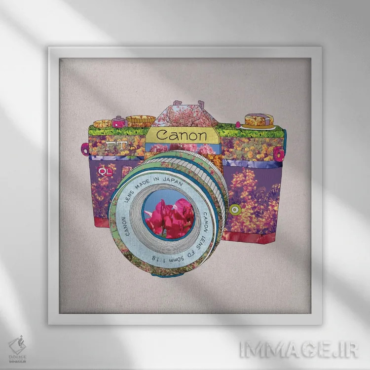 تابلو قانون گلها (ترکیب هنری) اثر بیانکا گرین - نمای قابدار سفید