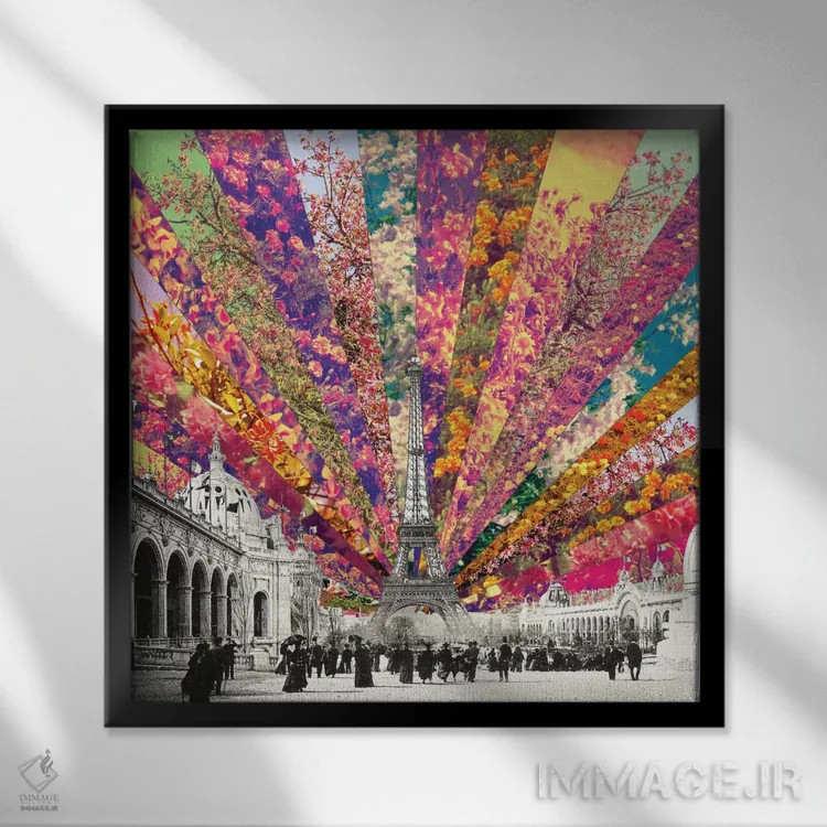 تابلو پاریس قدیمی اثر بیانکا گرین - نمای قابدار مشکی