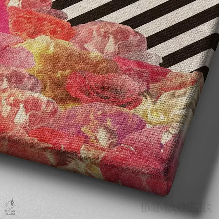 تابلو فلورالاین (ترکیب گلها) اثر بیانکا گرین - نمای نزدیک بافت بوم