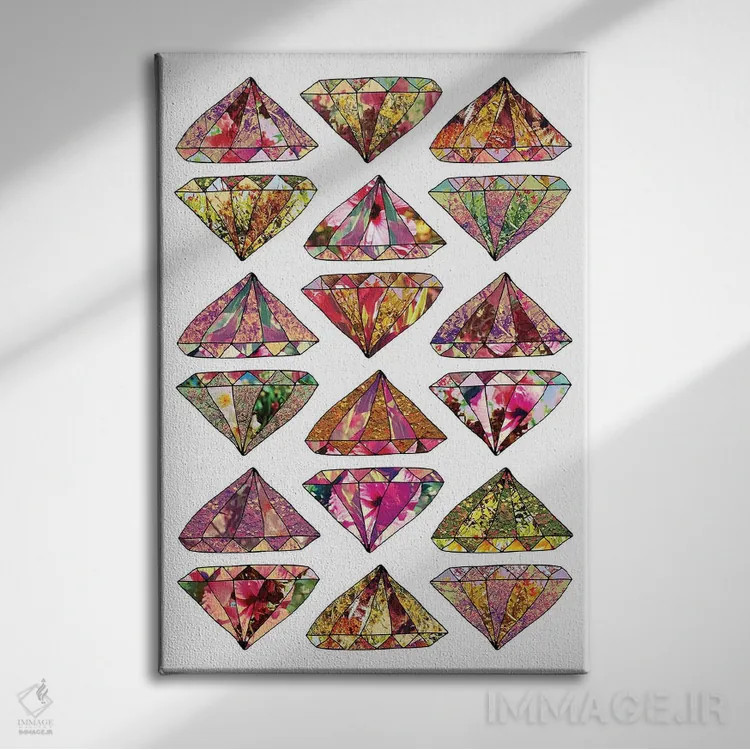 تابلو این الماسها برای همیشهاند اثر بیانکا گرین - نمای روبهرو روی دیوار