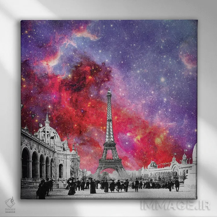 تابلو سحابی پاریس قدیمی اثر بیانکا گرین - نمای روبهرو روی دیوار