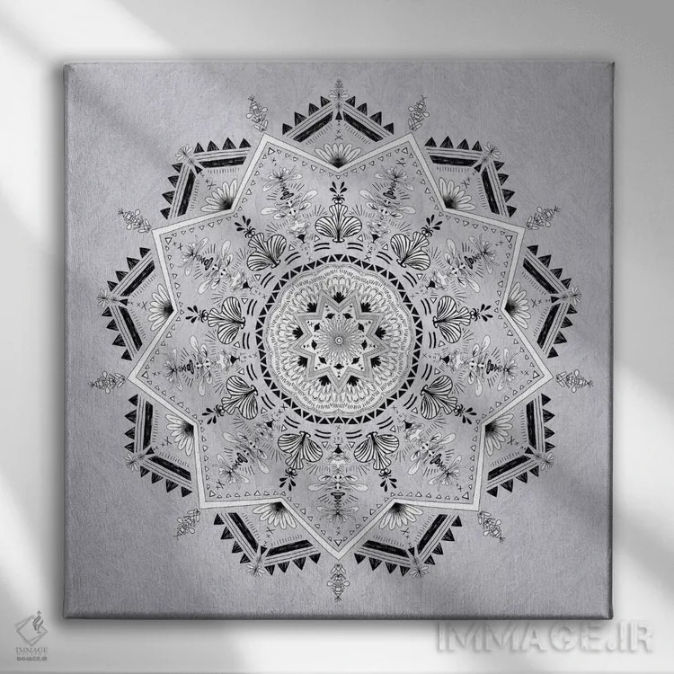 تابلو ماندالای ستارهای اثر بیانکا گرین - نمای روبهرو روی دیوار