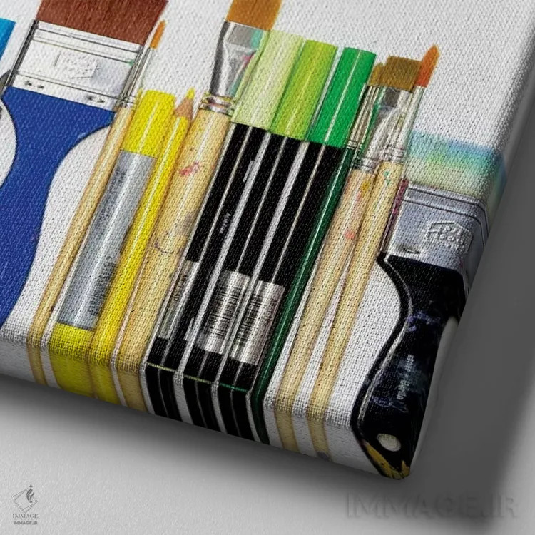 تابلو سلاحهای واقعی خلق عظیم اثر بیانکا گرین - نمای نزدیک بافت بوم