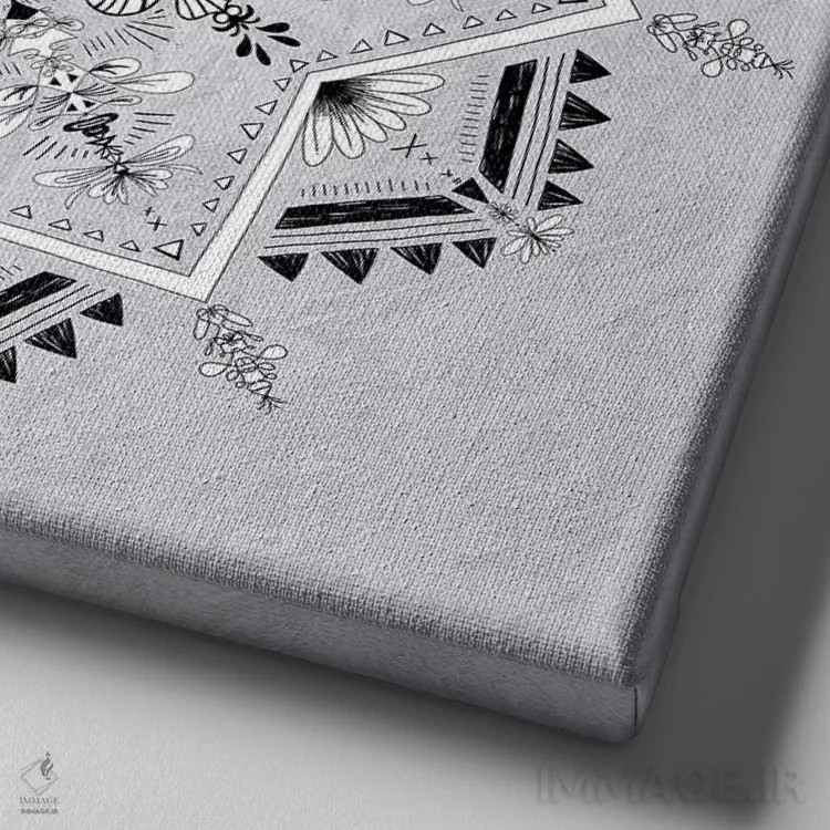 تابلو ماندالای ستارهای اثر بیانکا گرین - نمای نزدیک بافت بوم