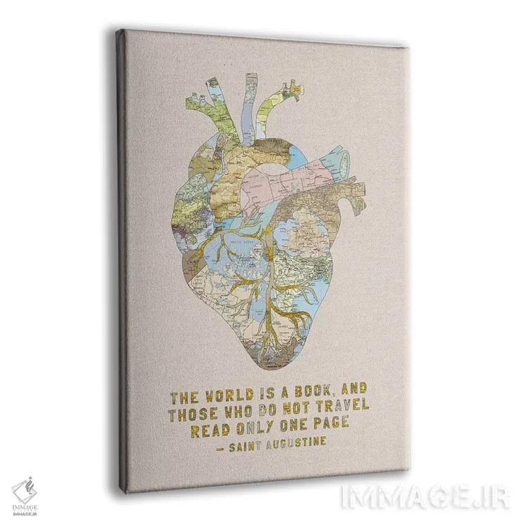 تابلو قلب یک مسافر III اثر بیانکا گرین - نمای پرسپکتیو محصول