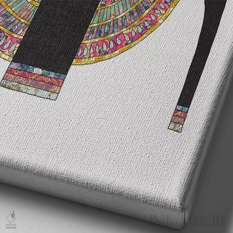 تابلو الههٔ مصری اثر بیانکا گرین - نمای نزدیک بافت بوم