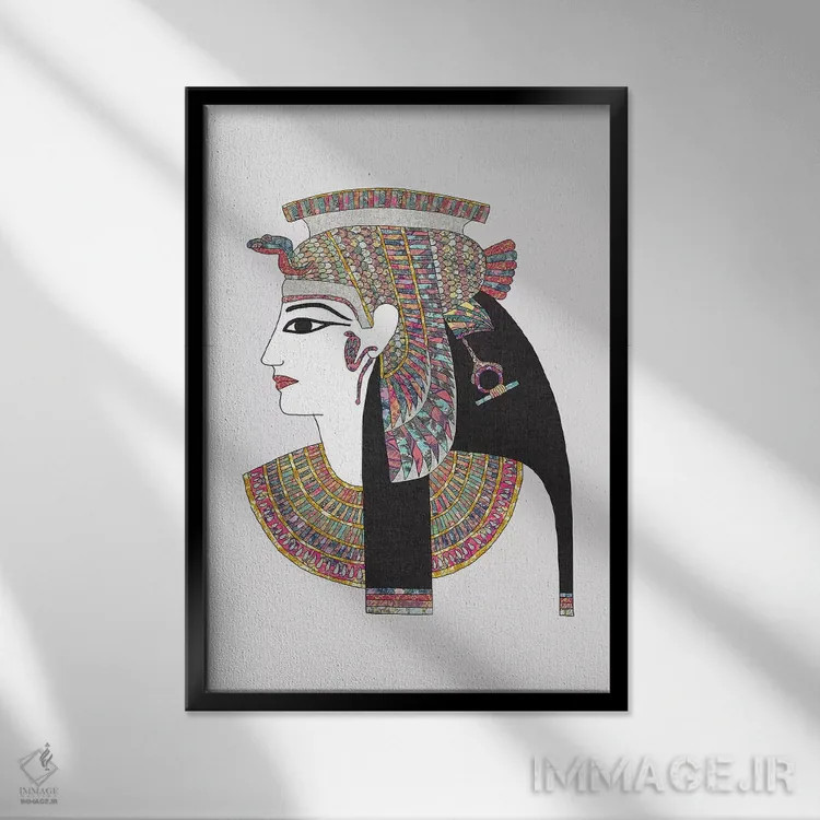 تابلو الههٔ مصری اثر بیانکا گرین - نمای قابدار مشکی