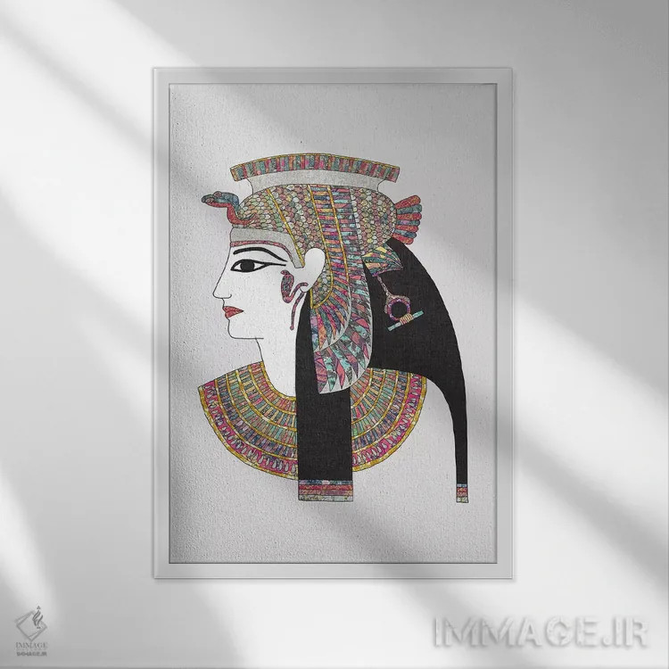 تابلو الههٔ مصری اثر بیانکا گرین - نمای قابدار سفید