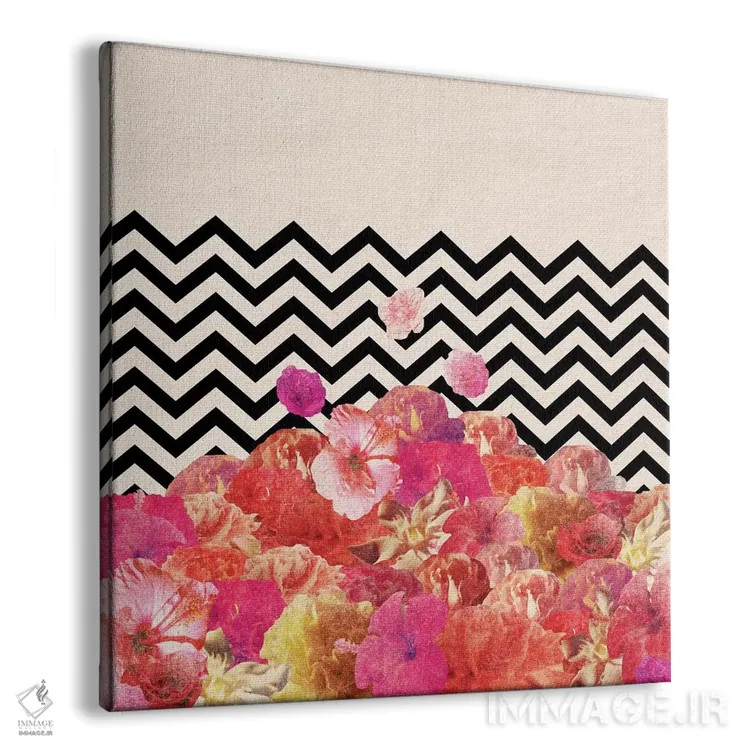 تابلو طرح گل شورون II اثر بیانکا گرین - نمای پرسپکتیو محصول