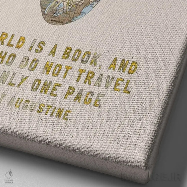 تابلو قلب یک مسافر III اثر بیانکا گرین - نمای نزدیک بافت بوم