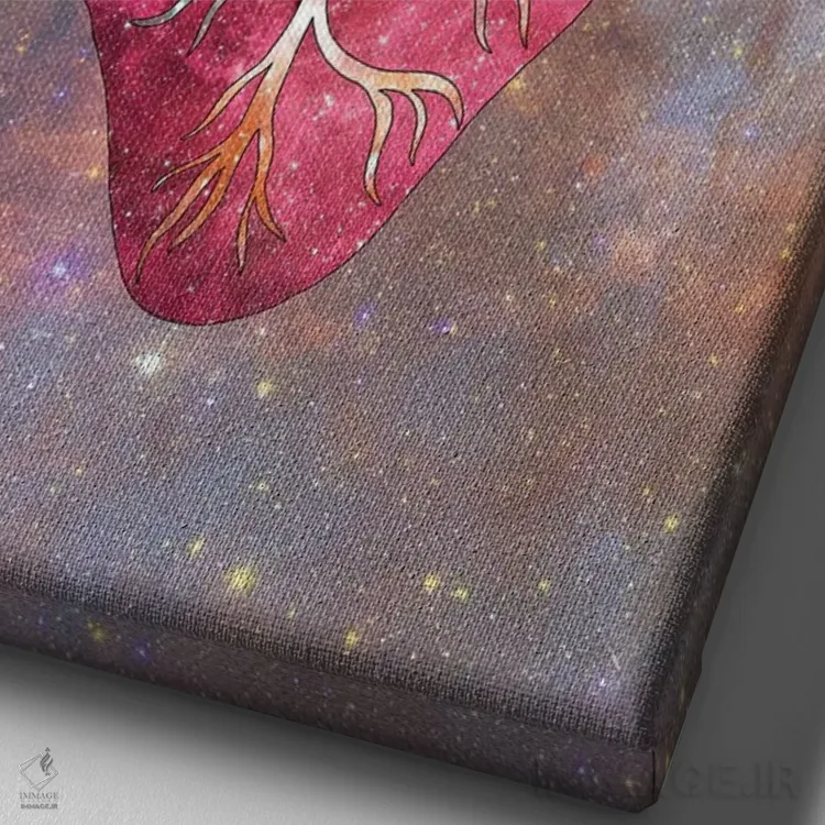 تابلو قلب ستاره اثر بیانکا گرین - نمای نزدیک بافت بوم