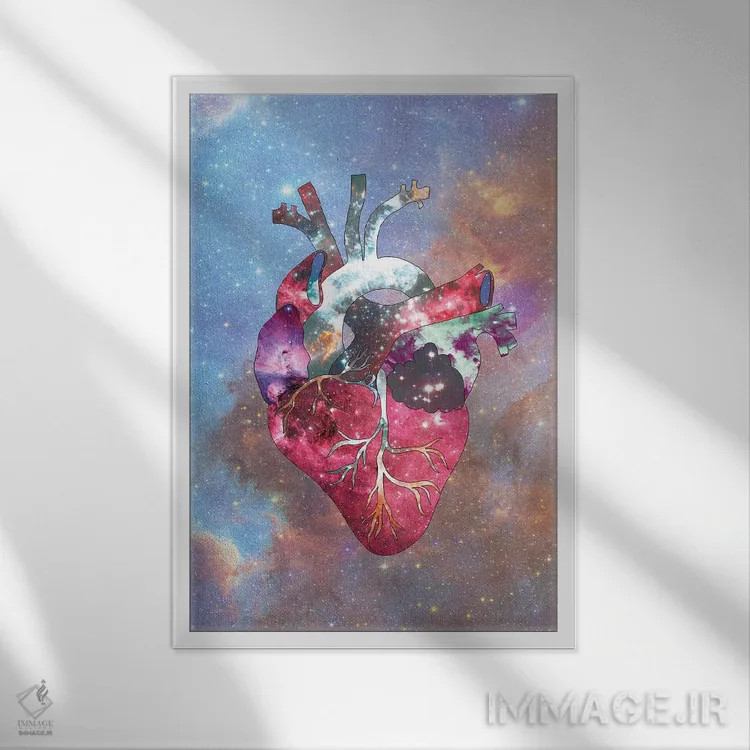 تابلو قلب ستاره اثر بیانکا گرین - نمای قابدار سفید