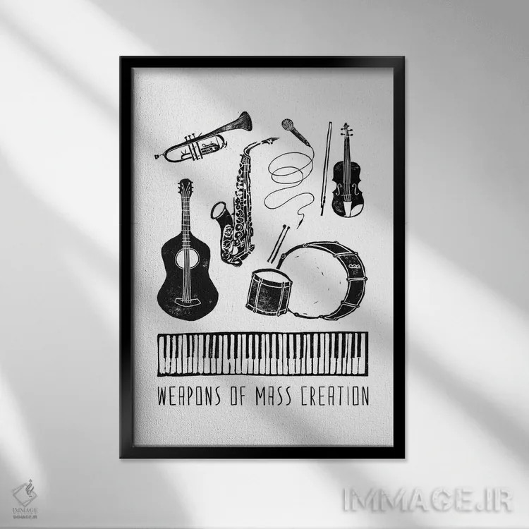 تابلو سلاحهای خلق عظیم اثر بیانکا گرین - نمای قابدار مشکی