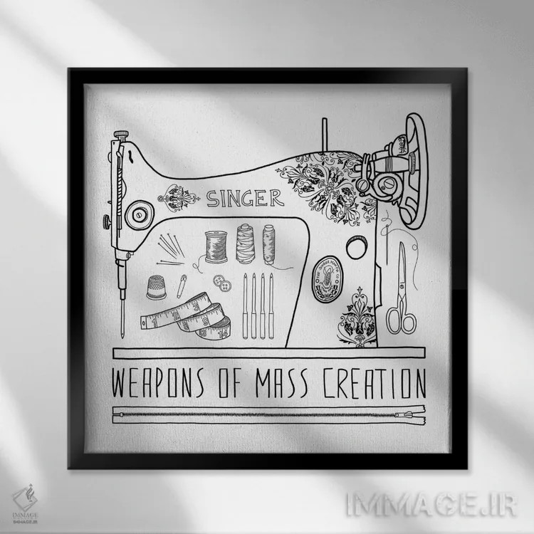 تابلو ابزارهای خلق بزرگ اثر بیانکا گرین - نمای قابدار مشکی