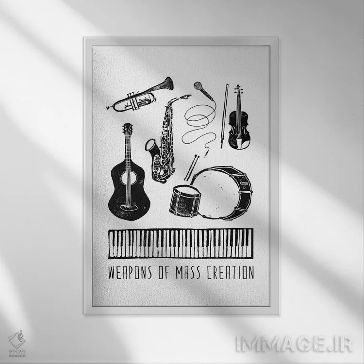 تابلو سلاحهای خلق عظیم اثر بیانکا گرین - نمای قابدار سفید