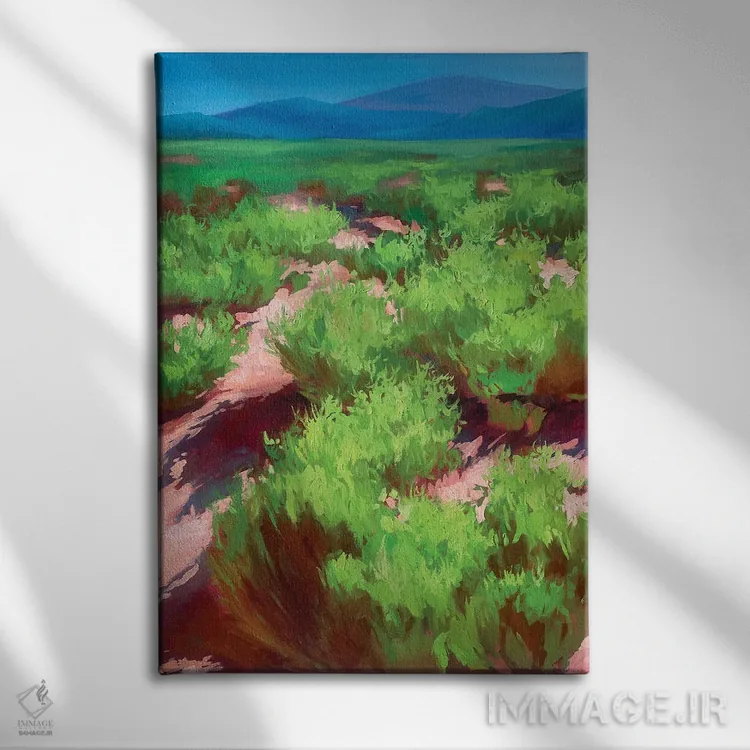 تابلو ساوانا (دشت گرمسیری آفریقا) اثر آنا بوگوشفسکایا - نمای روبهرو روی دیوار