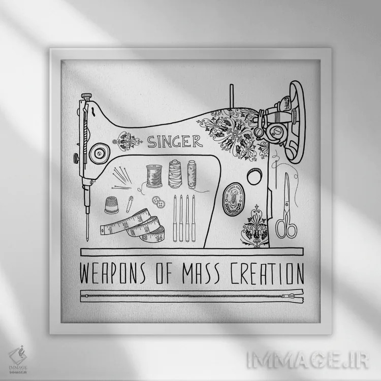 تابلو ابزارهای خلق بزرگ اثر بیانکا گرین - نمای قابدار سفید