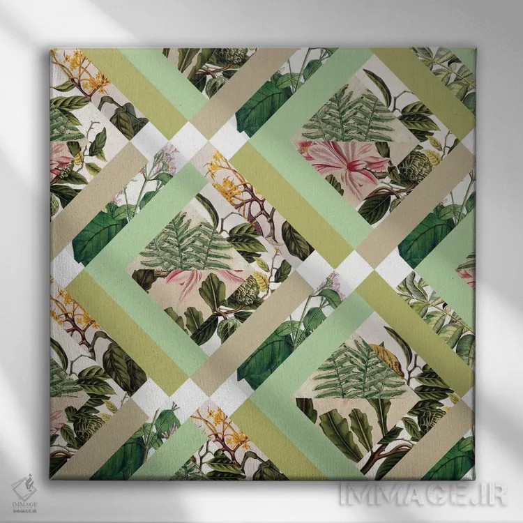 تابلو گیاهان قدیمی مکعبیشکل اثر بیانکا گرین - نمای روبهرو روی دیوار
