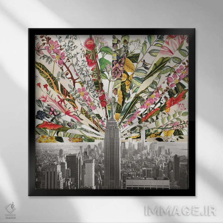 تابلو نیویورک شکوفا و قدیمی اثر بیانکا گرین - نمای قابدار مشکی