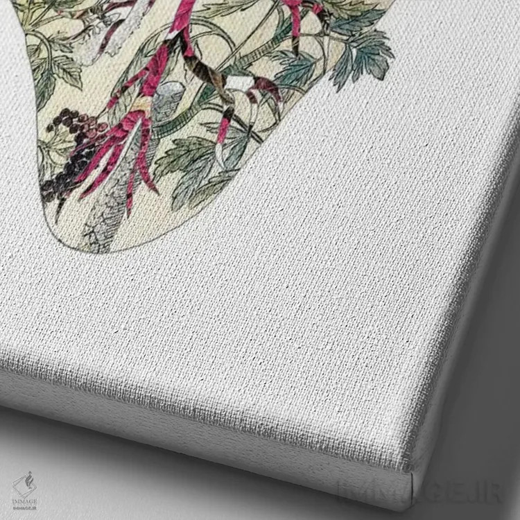 تابلو قلب گیاهی قدیمی اثر بیانکا گرین - نمای نزدیک بافت بوم