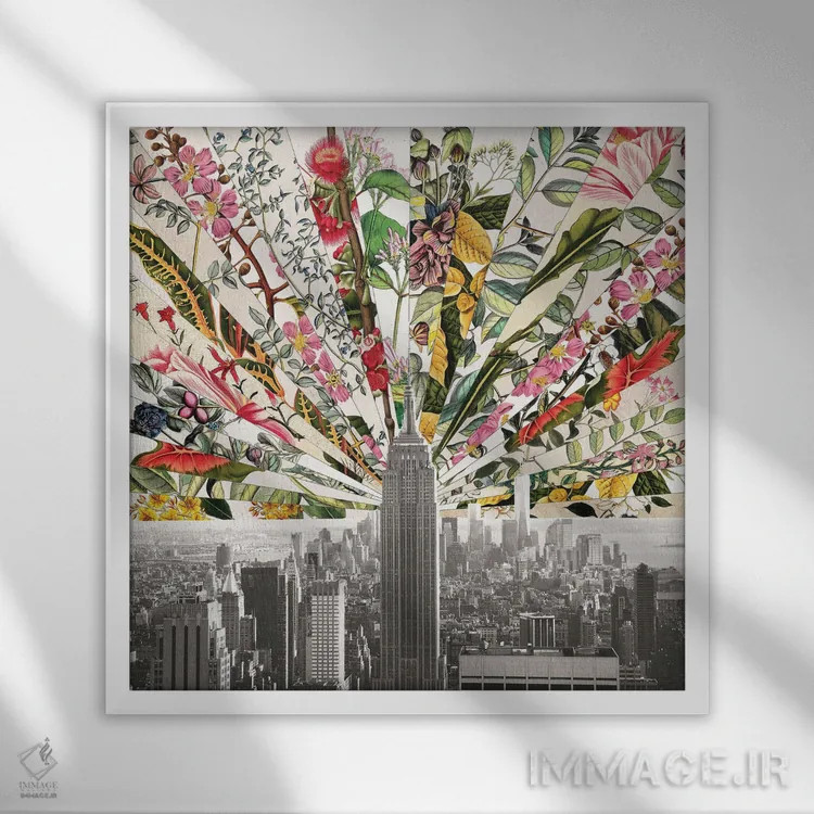 تابلو نیویورک شکوفا و قدیمی اثر بیانکا گرین - نمای قابدار سفید