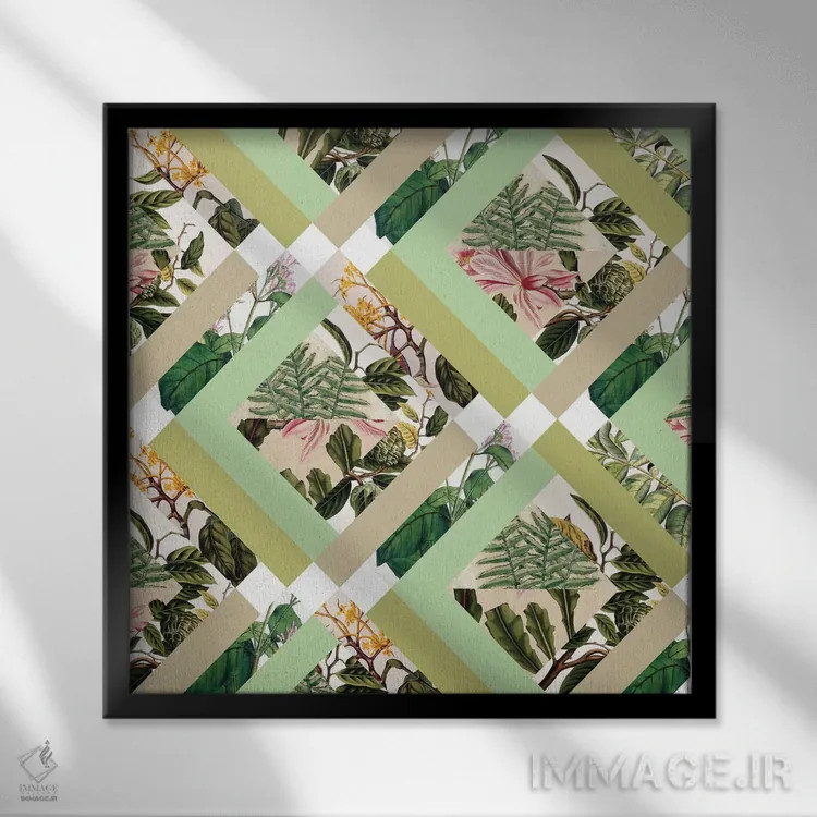 تابلو گیاهان قدیمی مکعبیشکل اثر بیانکا گرین - نمای قابدار مشکی