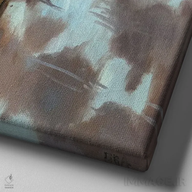 تابلو کلاه در آفتاب اثر آنا بوگوشفسکایا - نمای نزدیک بافت بوم