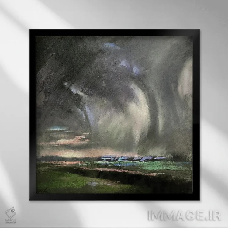 تابلو طوفان تندری اثر آنا بوگوشفسکایا - نمای قابدار مشکی