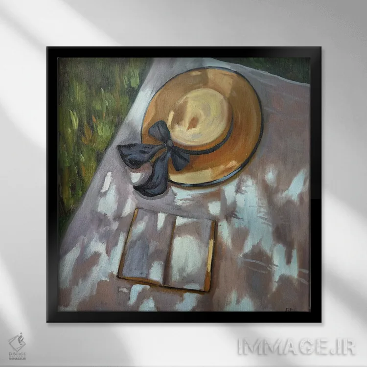 تابلو کلاه در آفتاب اثر آنا بوگوشفسکایا - نمای قابدار مشکی