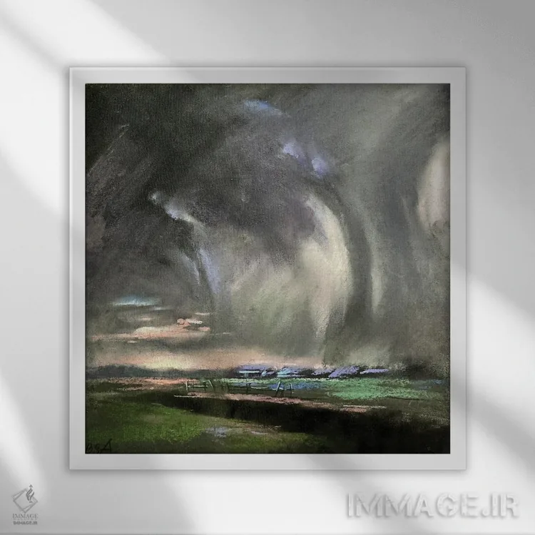 تابلو طوفان تندری اثر آنا بوگوشفسکایا - نمای قابدار سفید