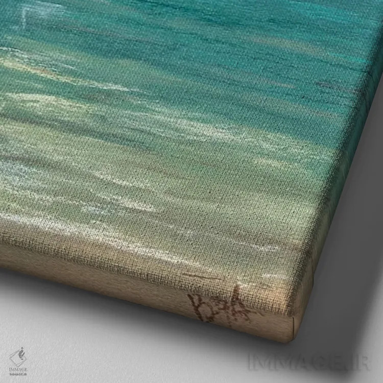 تابلو دو قایق اثر آنا بوگوشفسکایا - نمای نزدیک بافت بوم