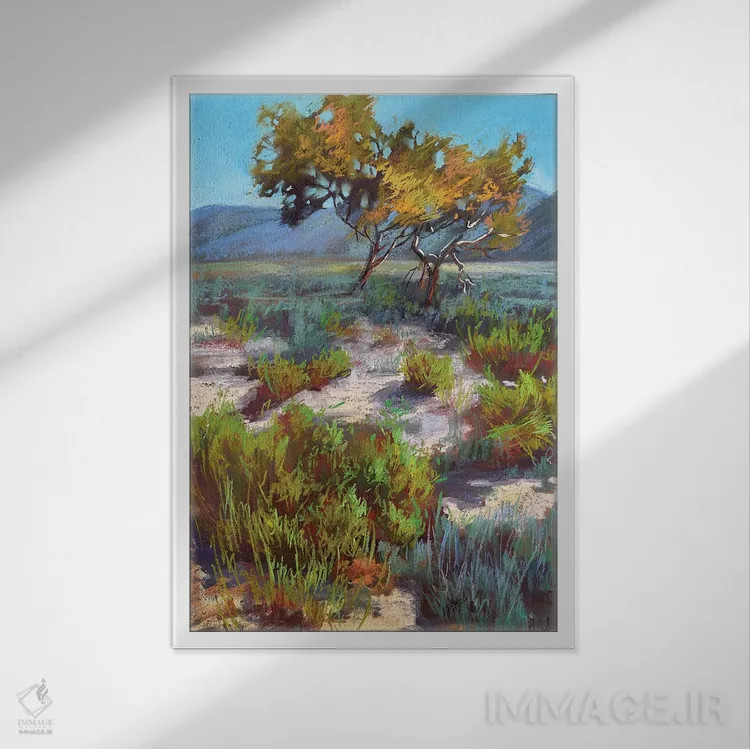 تابلو درخت آفریقایی اثر آنا بوگوشفسکایا - نمای قابدار سفید