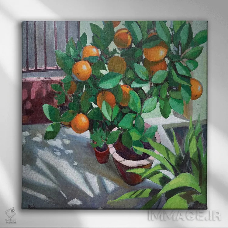 تابلو درخت پرتقال اثر آنا بوگوشفسکایا - نمای روبهرو روی دیوار
