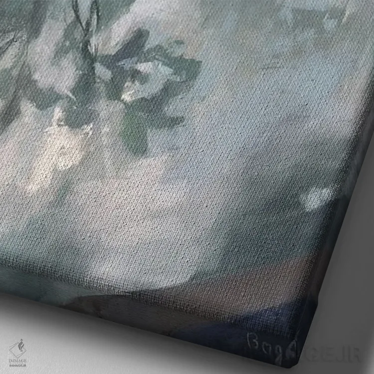 تابلو فنجان آبی اثر آنا بوگوشفسکایا - نمای نزدیک بافت بوم