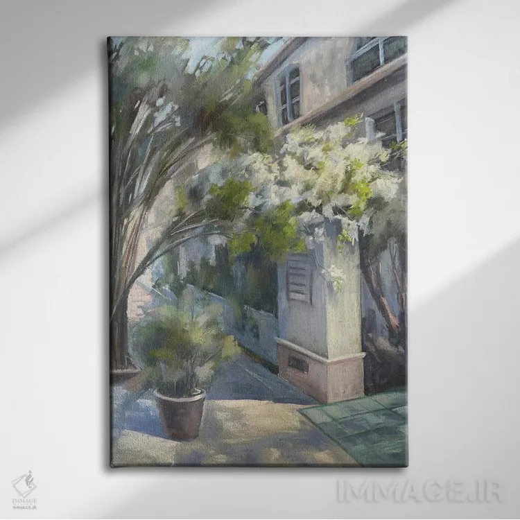 تابلو گل کاغذی سفید اثر آنا بوگوشفسکایا - نمای روبهرو روی دیوار