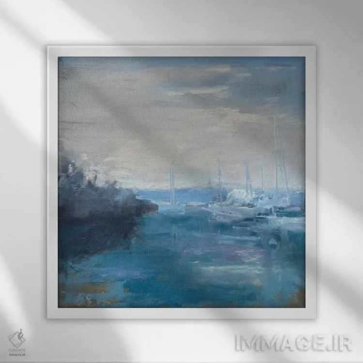 تابلو جزیره لازاروس اثر آنا بوگوشفسکایا - نمای قابدار سفید