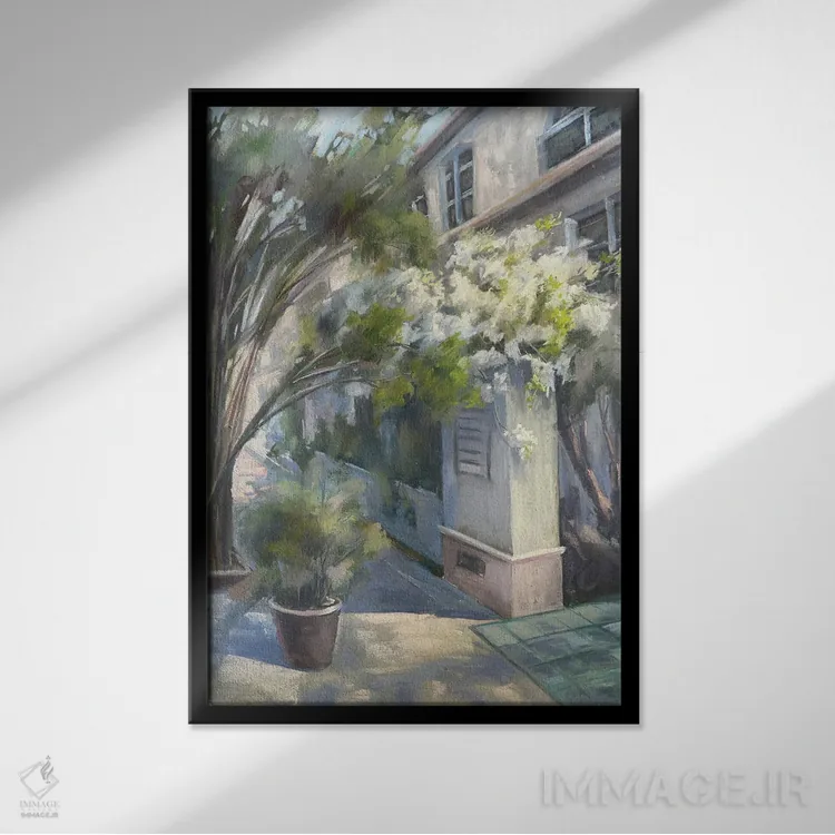 تابلو گل کاغذی سفید اثر آنا بوگوشفسکایا - نمای قابدار مشکی