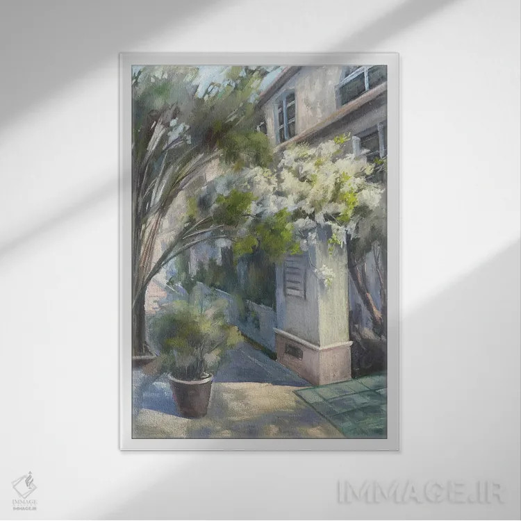 تابلو گل کاغذی سفید اثر آنا بوگوشفسکایا - نمای قابدار سفید