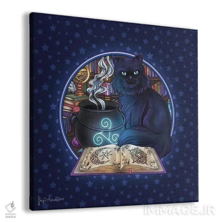 تابلو جادوی گربه سیاه اثر بریگید اشوود - نمای پرسپکتیو محصول