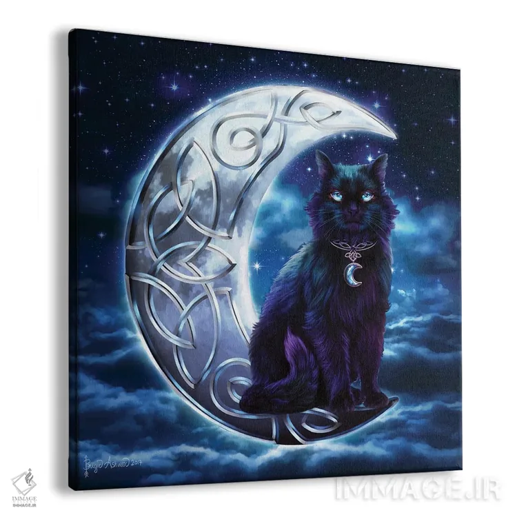 تابلو گربه سیاه سلتیک اثر بریگید اشوود - نمای پرسپکتیو محصول