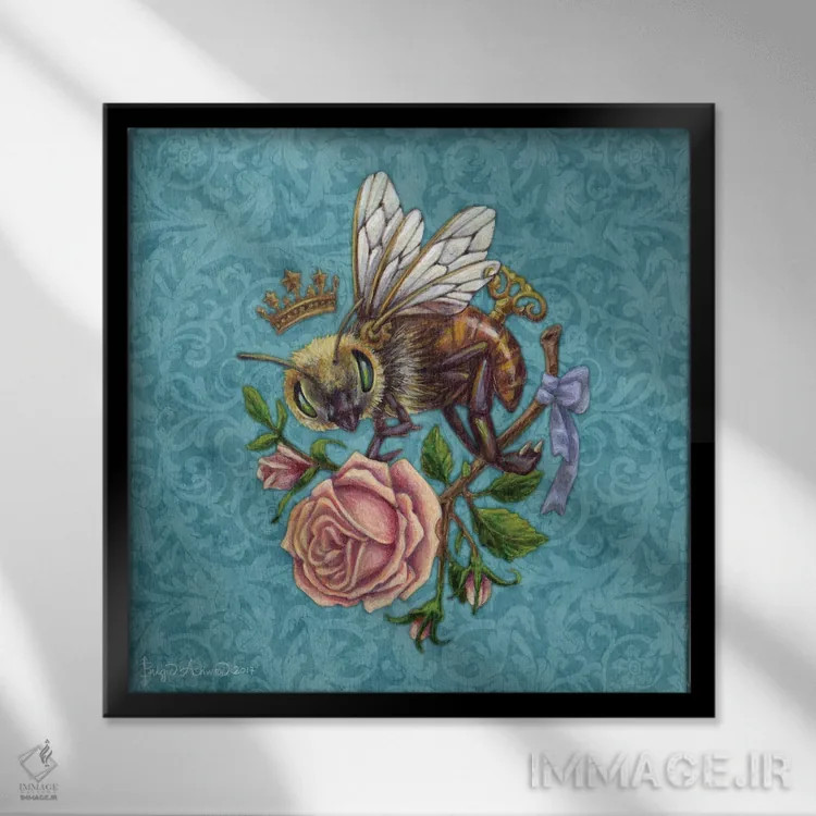 تابلو عشق زنبوری اثر بریگید اشوود - نمای قابدار مشکی