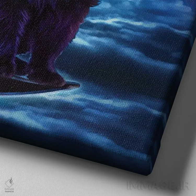 تابلو گربه سیاه سلتیک اثر بریگید اشوود - نمای نزدیک بافت بوم