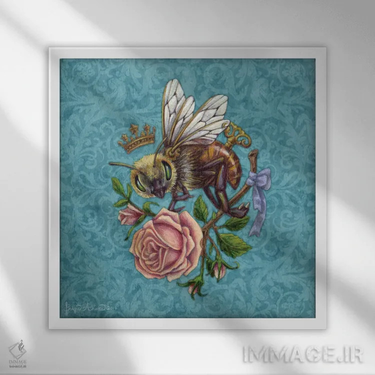 تابلو عشق زنبوری اثر بریگید اشوود - نمای قابدار سفید